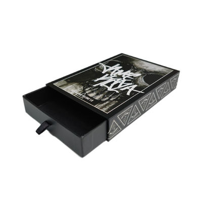 Custom Logo Schädel Knochen Schublade Schieberegler Schwarz 4x6 Druck Postkarte Verpackung Geschenkbox