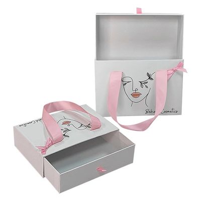 Andere Karton-Logo-Druck Luxus-Brieftasche Karton-Slide-Boxen mit Bandgriff