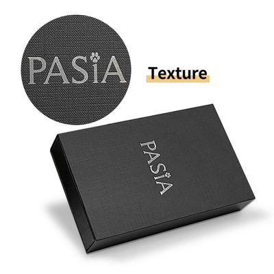 Tischgeschirr High-End Schwarze Textur Luxus-Box mit benutzerdefiniertem Logo und Silberfolie Stamping