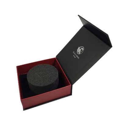 Custom Logo Luxus schwarze Geschenkbox mit Magnetverschluss aus recycelten Materialien