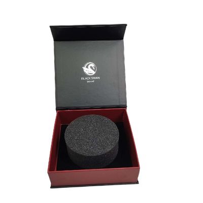 Custom Logo Luxus schwarze Geschenkbox mit Magnetverschluss aus recycelten Materialien