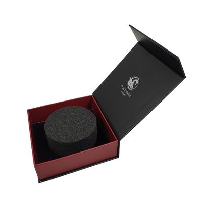 Custom Logo Luxus schwarze Geschenkbox mit Magnetverschluss aus recycelten Materialien