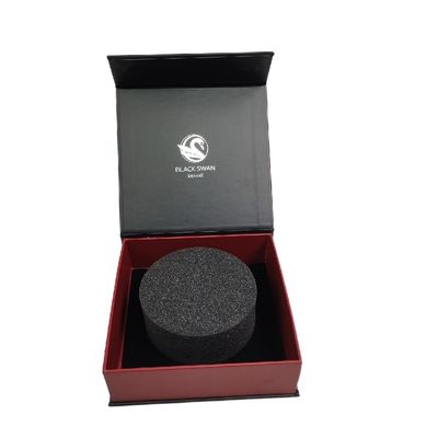 Custom Logo Luxus schwarze Geschenkbox mit Magnetverschluss aus recycelten Materialien