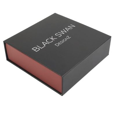 Custom Logo Luxus schwarze Geschenkbox mit Magnetverschluss aus recycelten Materialien