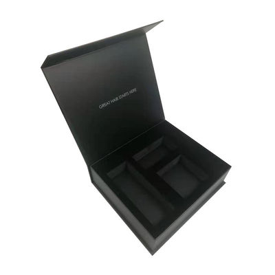 Fashion Luxury Haarbürste Schwarze Geschenkbox Set mit EVA Schaumstoff und Goldfolie Druck Handhabung