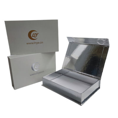 Pappe Elfenbein Weiß Silber Perle Magnetgeschenk-Box mit Logo Custom Packaging Druck