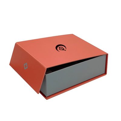 Lackierte roten Buchform Rechteck Magnetgeschenkbox mit Flip-Top und Magnet-Fang
