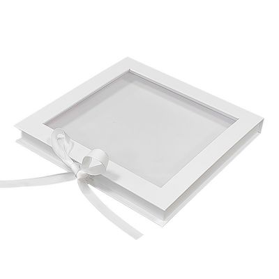 Quadratische Karton-Displaybox mit recyceltem Magnetverschluss Geschenkbox mit klarem Fenster