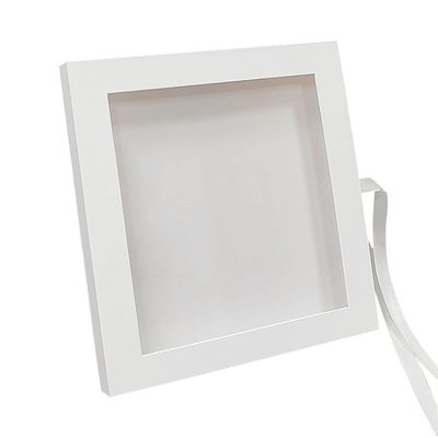 Quadratische Karton-Displaybox mit recyceltem Magnetverschluss Geschenkbox mit klarem Fenster