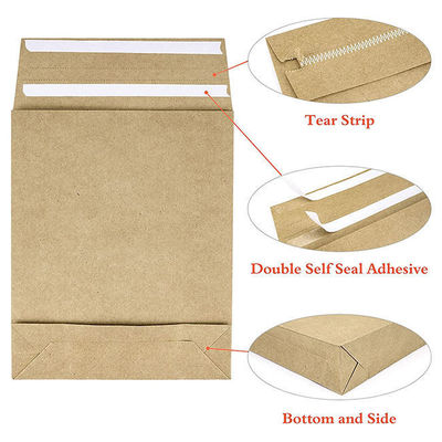 Braune Papier-Einkaufstüten mit Selbstsiegel, Warmstempelkraftpapier, Express-Posttüten