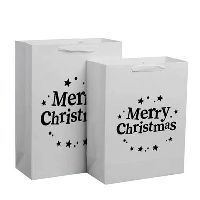 Recycelbare Kraftpapier-Tote-Tasche Heißfolie / UV / Lack Weihnachtsgeschenk-Wrap-Taschen