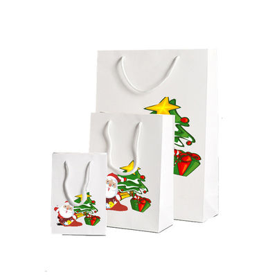Recycelbare Kraftpapier-Tote-Tasche Heißfolie / UV / Lack Weihnachtsgeschenk-Wrap-Taschen