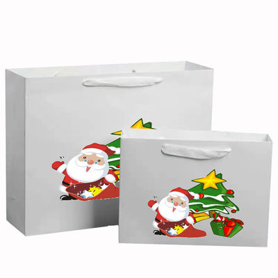 Recycelbare Kraftpapier-Tote-Tasche Heißfolie / UV / Lack Weihnachtsgeschenk-Wrap-Taschen