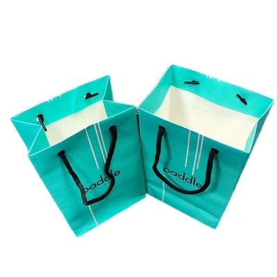 Luxus-Matte-Grün-Papier-Geschenk-Einkaufstüte für Kleidung Verpackung