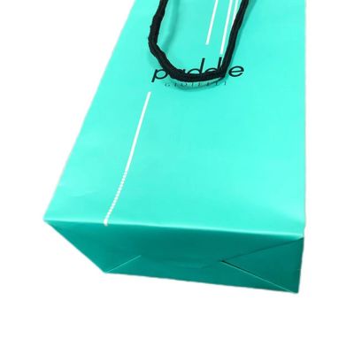 Luxus-Matte-Grün-Papier-Geschenk-Einkaufstüte für Kleidung Verpackung