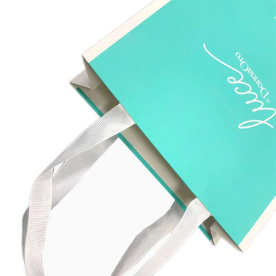Luxus-Matte-Grün-Papier-Geschenk-Einkaufstüte für Kleidung Verpackung
