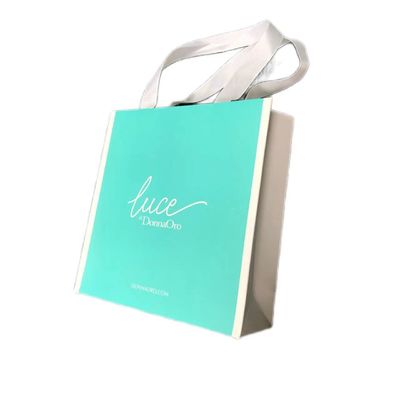 Luxus-Matte-Grün-Papier-Geschenk-Einkaufstüte für Kleidung Verpackung