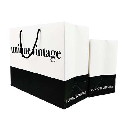 Custom Logo Kleidung Einkauf Geschenk Schmuck Verpackung Papiertüte mit Goldstempel Finish