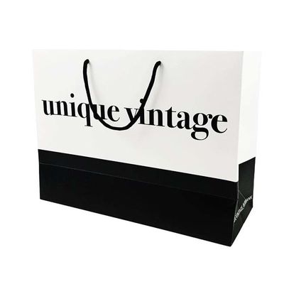 Custom Logo Kleidung Einkauf Geschenk Schmuck Verpackung Papiertüte mit Goldstempel Finish