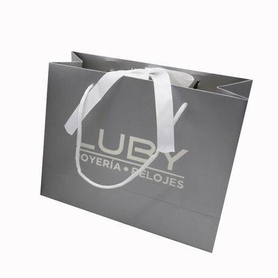 Warmstempeln kundenspezifische Luxus-Geschenktaschen recycelbare Kraft-Einkaufstaschen mit Griff