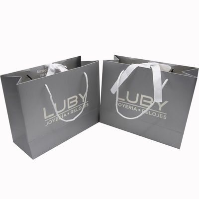 Warmstempeln kundenspezifische Luxus-Geschenktaschen recycelbare Kraft-Einkaufstaschen mit Griff