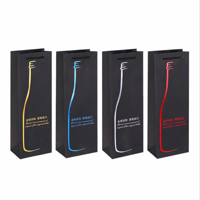 Druckflaschen aus Papier, Weinbeutel mit Griff, Seilgriff und CMYK/PANTONE-Druck
