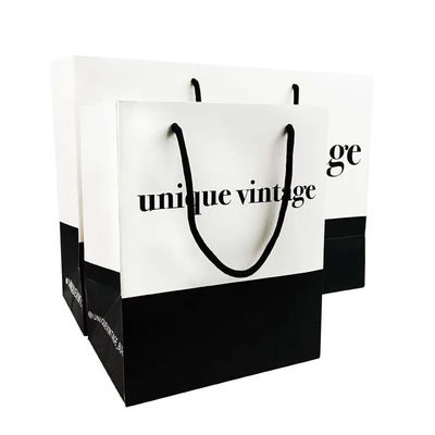 Verpackung Einzelhandel Papiertaschen Luxus-Einkaufsgutsäcke mit Griff für Schmuck Gewerbe Kleinunternehmen