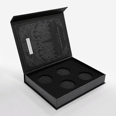 Luxus-Logo-Druck Verpackung Magnetisch geschlossene Geschenkbox Fälschung Buchförmige Verpackung Ringbox
