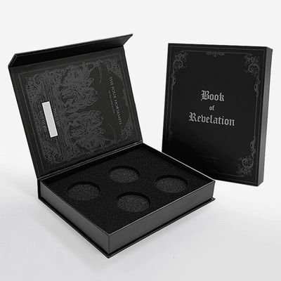 Luxus-Logo-Druck Verpackung Magnetisch geschlossene Geschenkbox Fälschung Buchförmige Verpackung Ringbox