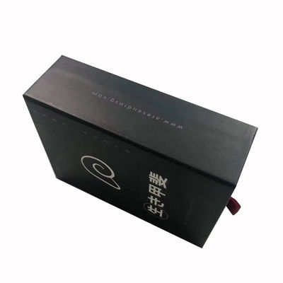 Passen Sie die Schublade an Papierbox Verpackung Geschenkbox Paket Schwarze Geschenkbox mit EVA-Einsatz