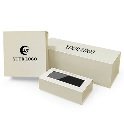 Personalisierte Quadratische Magnetverschlussdeckel Geschenk Kosmetik personalisierte falsche Wimpern Verpackung Papierbox mit transparenten Fenster