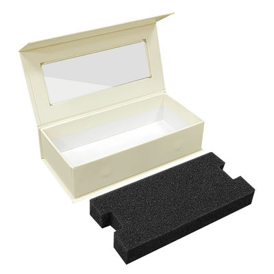 Personalisierte Quadratische Magnetverschlussdeckel Geschenk Kosmetik personalisierte falsche Wimpern Verpackung Papierbox mit transparenten Fenster