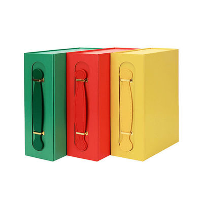 Custom Logo Geschenkbox aus exquisitem recycelbaren Karton mit praktischem Ledergriff