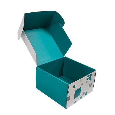 Maßgeschneiderte Größe Logo Blau-Weiß gemischte Versandboxen Kraft recycelbare Wellpappe Mailerbox