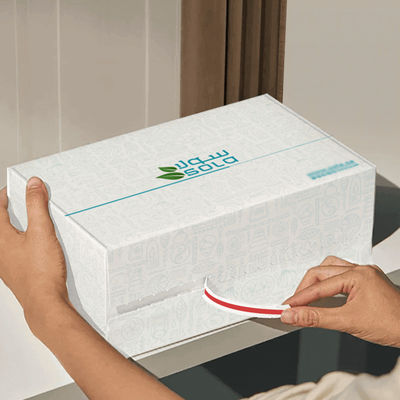 Custom Logo Wellkarton Versand E-Commerce Verpackungskiste Tränenstreifen Reißverschluss