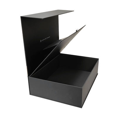 Custom Logo Design Schwarz starre Flachkarton Magnetische Klappboxen Regalo für Kosmetik Geschenkverpackung