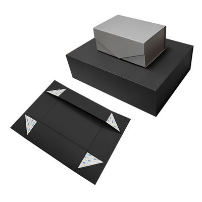 Custom Logo Design Schwarz starre Flachkarton Magnetische Klappboxen Regalo für Kosmetik Geschenkverpackung