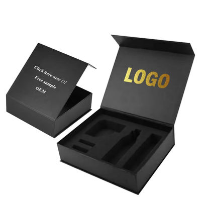 Fabrik-Anpassung Verpackung Druckschachtel Karton Schwarzes Papier Magnet Geschenkbox Verpackung mit inneren Schaumstoff
