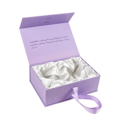 Custom High End Schwarze Magnetbox Kleidung Karton Geschenkverpackung Menschenhaar Verpackungskiste mit Satinseide