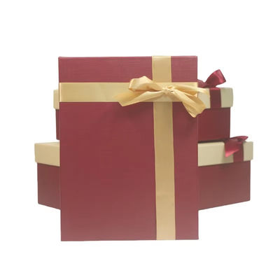 Custom Weihnachtsgeschenk-Box Großes Deckel-Boden-Box Verpackung Bogen Feiertagsband Luxus einzigartige Feiertag Party Geschenk-Box
