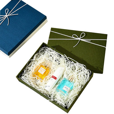 Custom Luxus Karton Deckel und Basis Kosmetikverpackungskiste personalisierte Geschenk-Box Set mit Band