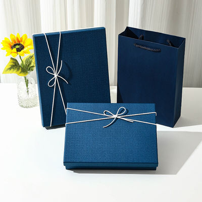 Custom Luxus Karton Deckel und Basis Kosmetikverpackungskiste personalisierte Geschenk-Box Set mit Band