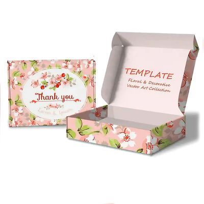 Custom Printed Mailer Box Pink Personalisierte Kosmetik Versandverpackungen Dankeschön Geschenkverpackung Karton