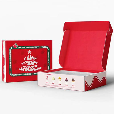 Custom Logo Klappkarton Wellpappe Briefkasten Feiertagsgeschenk Kosmetikverpackung Versandbox Farbenreiche Dekoration in Prägungen