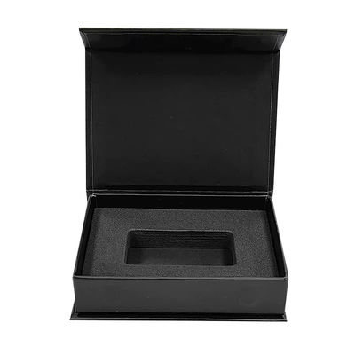 Custom Logo Luxus Schwarzes Karton Smart Watch Magnetische Geschenkverpackung Box Einzeluhr mit Schaumfolie