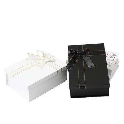High-End Geschenkbox Verpackung anpassbare Größe zum Valentinstag Muttertag Schwarz-Weiß-Bogen-Dekoration Geschenkbox