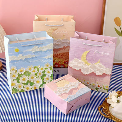 Personalisierte Kraft Personalisierte rosa Kleine Verpackung Papiertüte Handgeführte Kunst Geschenk Papiertüte Verpackung