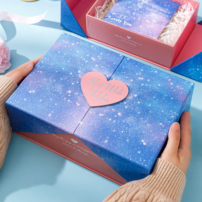 Individuell angepasste Doppeltür Öffnungsbox Ring Parfüm Uhr Verpackung Geschenkbox mit Ihrem eigenen Logo