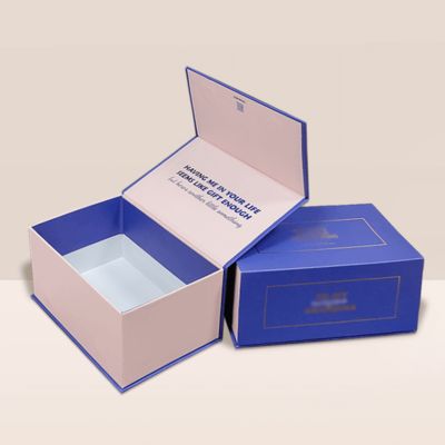 Custom Logo Farbe Quadrat Blau Magnetische Schmuck Verpackung Luxus Geschenkboxen Für Gegenwart