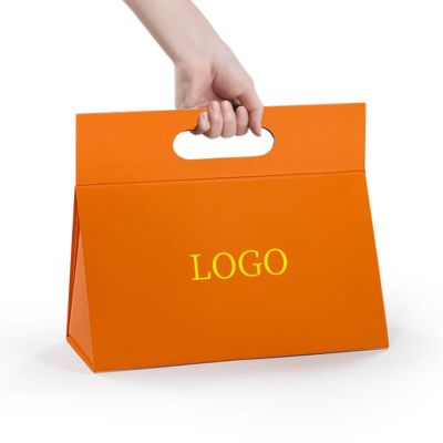 Einzigartiges Design speziell geformte Klappgeschenkbox mit Ihrem eigenen Logo tragbar mit Griff